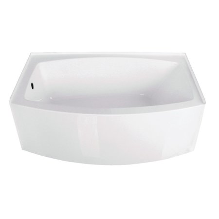 AQUA EDEN Alcove Bathtubs, 60 L, 37 W, White, Acrylic VTDR603222L